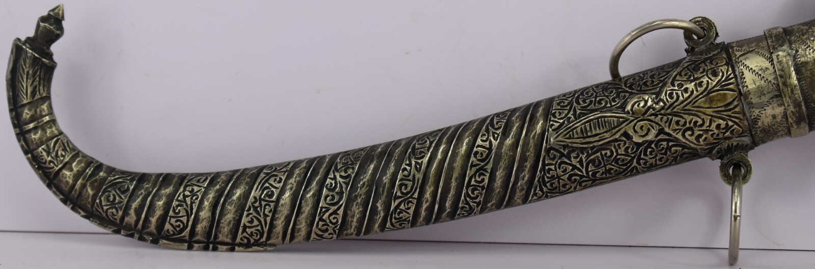 Antique Oriental Dagger Engraved With Flowers