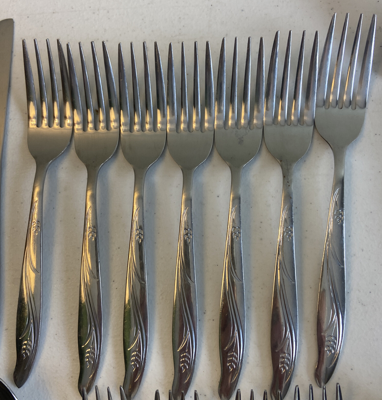 Silhouette WHEAT Stainless Flatware Japan MCM 8 Place Settings + Serving 47pc