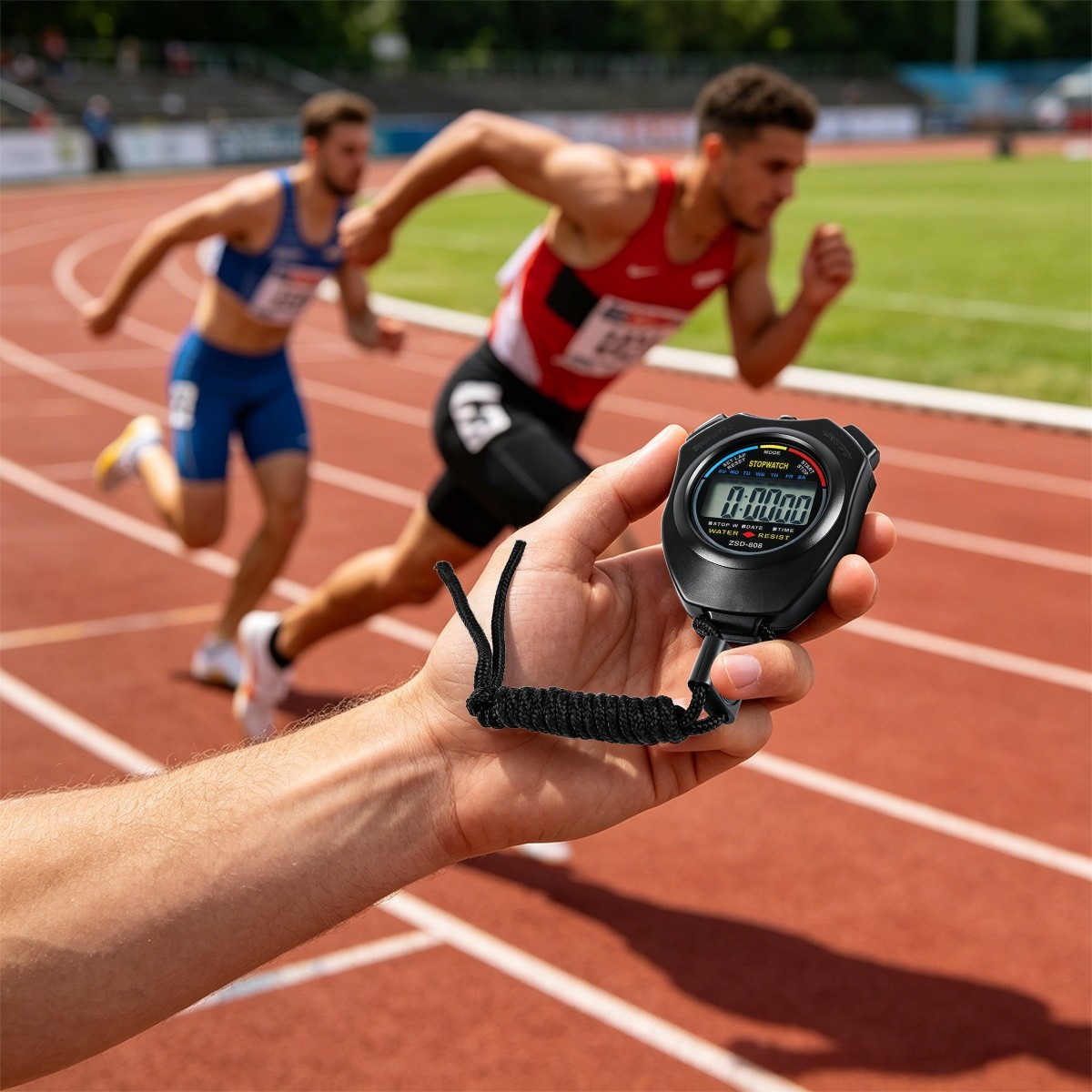 Waterproof Digital Chronograph Multi-function LCD Stopwatch Timer for Sports New