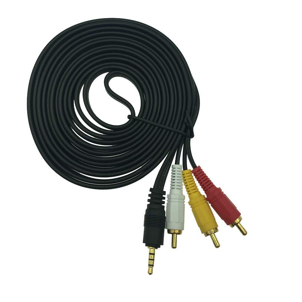 DONG 3.5mm to 3 RCA Audio Video Cable,3.5mm 3RCA 1/8" Male White,Yellow