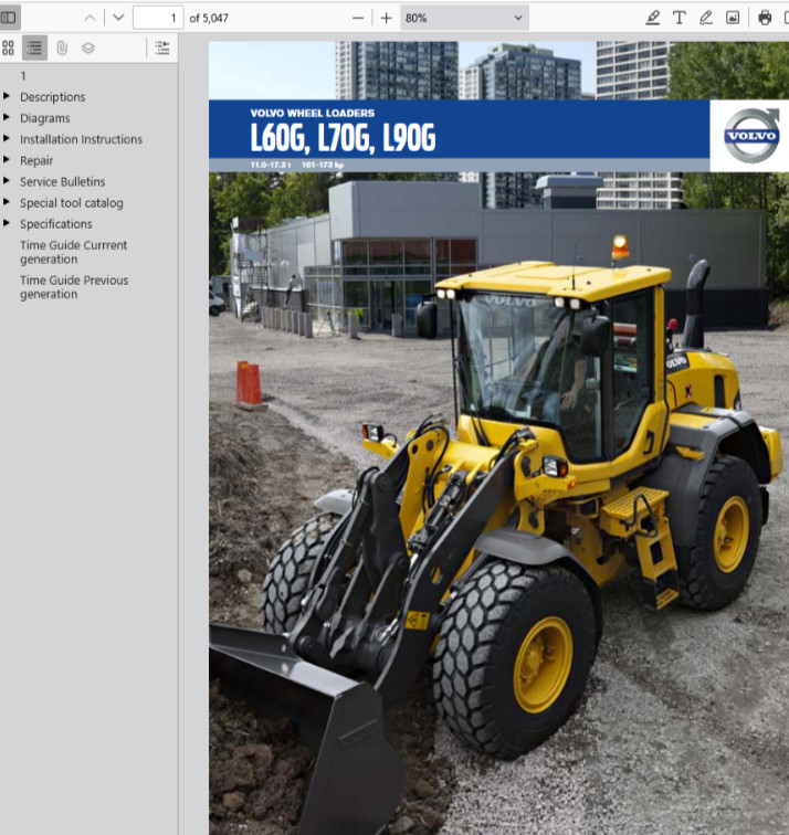 Volvo L90G Wheel Loader Service Repair Manual Construction PDF USB