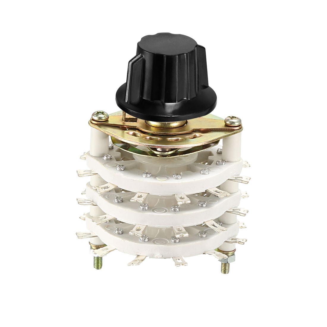 6P5T 6 Pole 5 Throw 3 Deck Band Channel Rotary Switch Selector w Plastic Knob