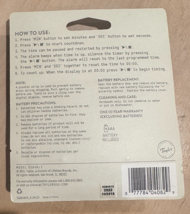 TAYLOR Single Event Digital Timer - Magnetic - Brand New
