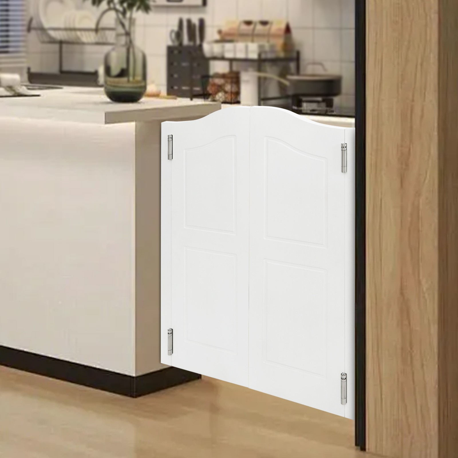 91x107cm Solid Wood Door Partition Door for Shop Entrance Partition White