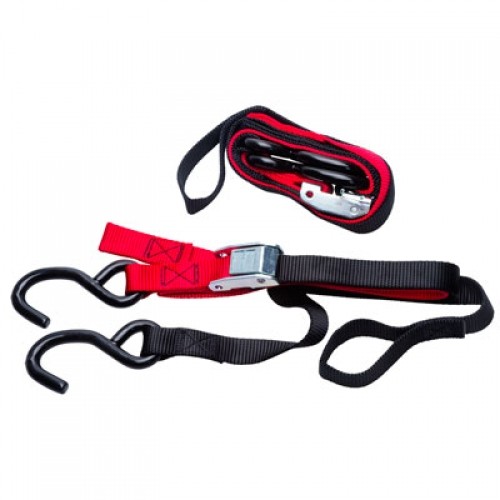 Progrip Soft-Grip Tie Downs w/Soft Hook Black/Red 62-0053
