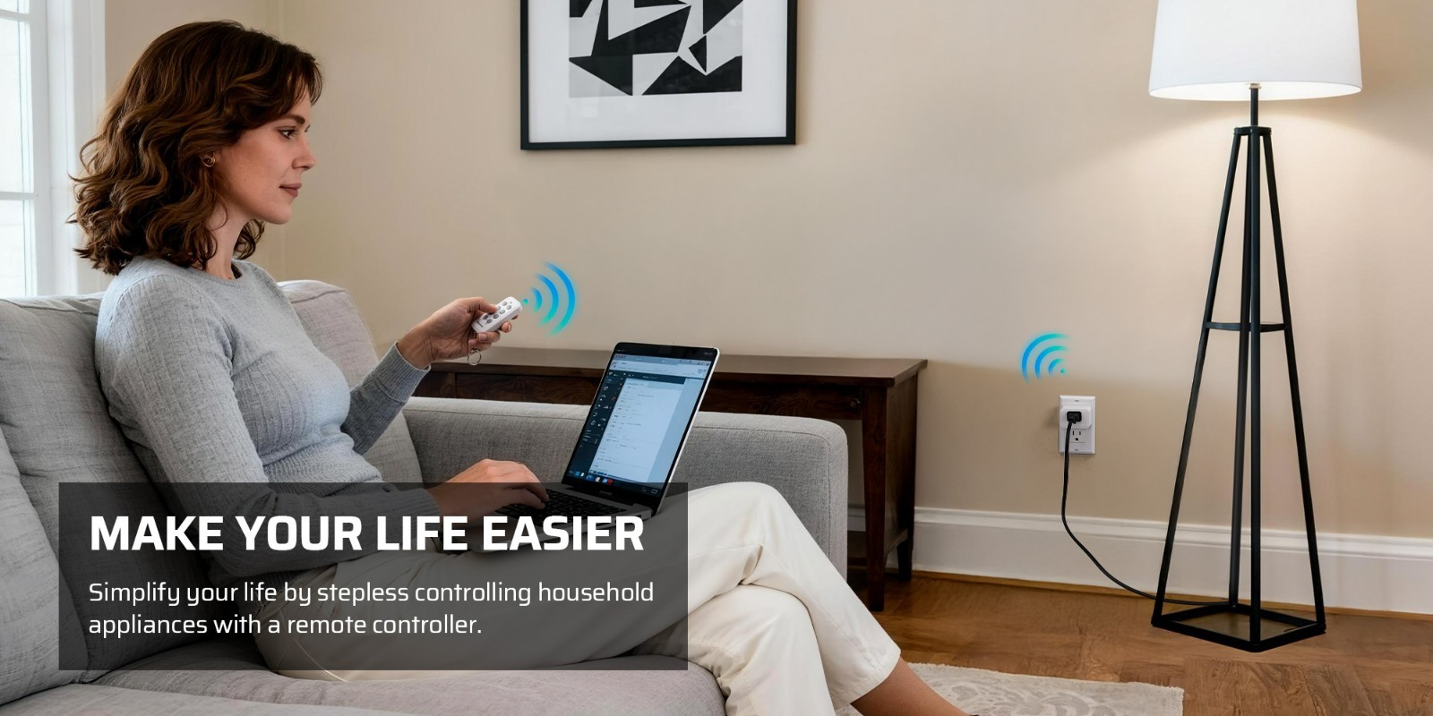 DEWENWILS Wireless Remote Outlets (3 Outlets + 1 Remote) - 100ft RF,UL