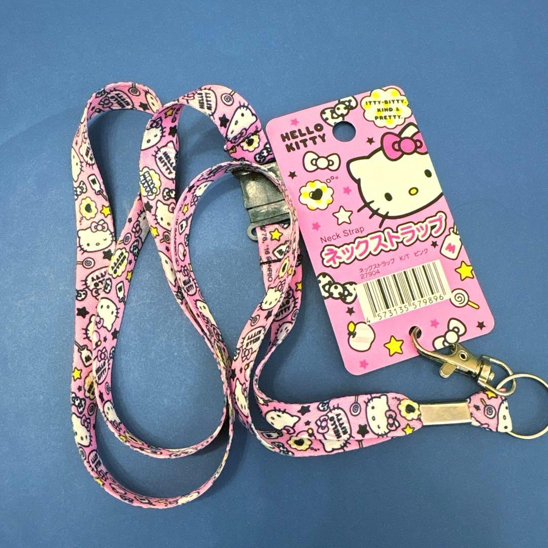 Hello Kitty Neck Strap Pink 52cm Used Sanrio Rare Collectible