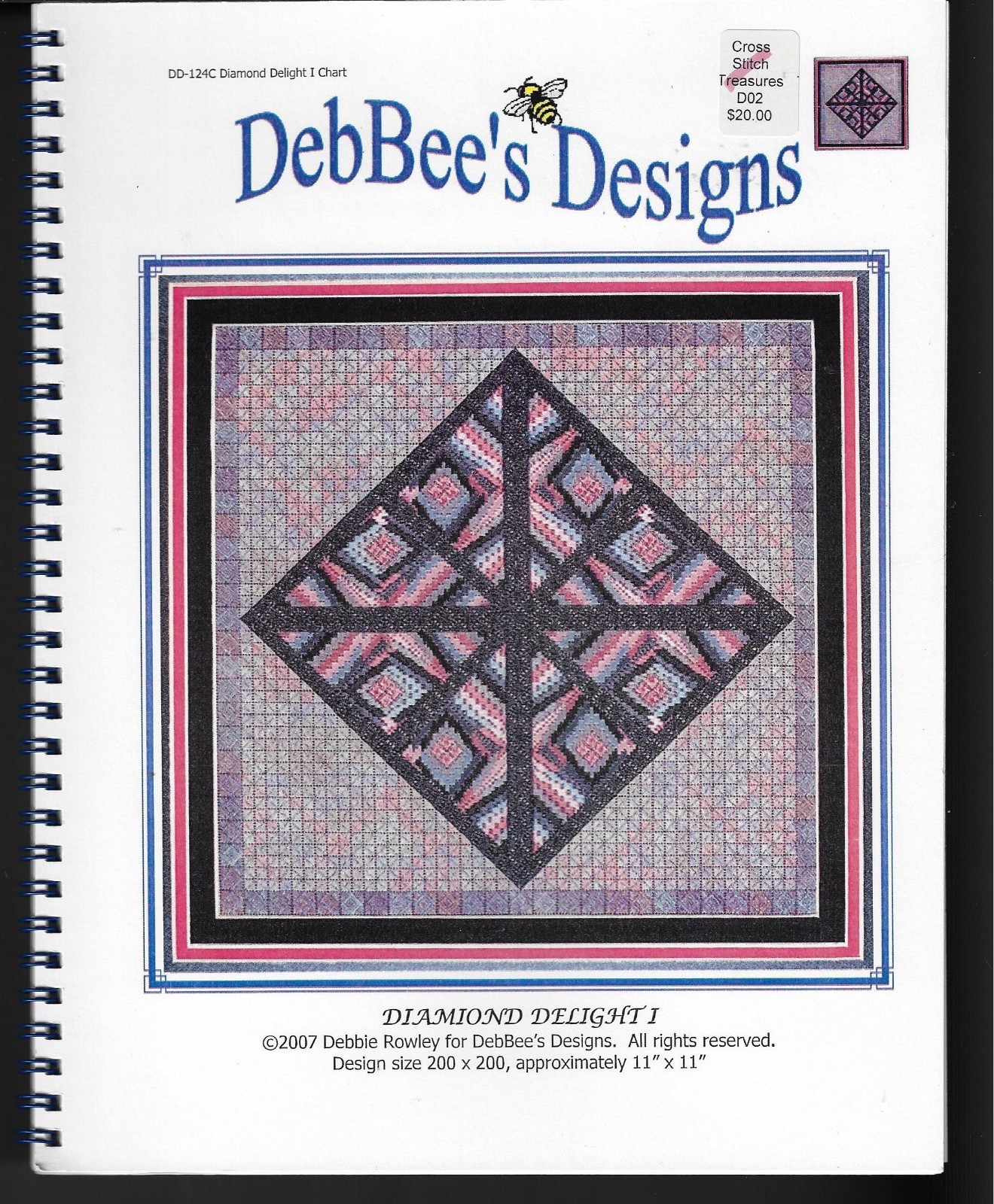 DebBee’s Designs DD-124C- Diamond Delight I-  Needlepoint Canvaswork-New