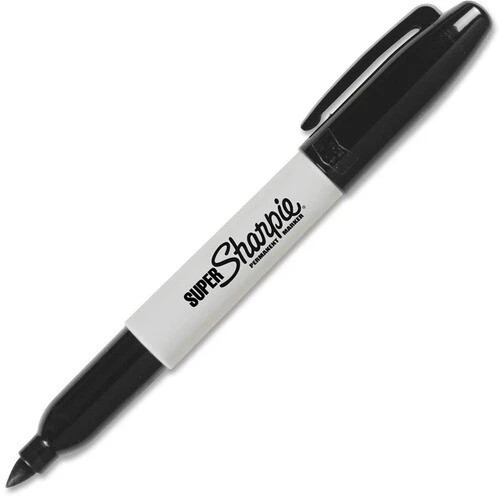 Super Sharpie Permanent Markers Black 6 Markers New