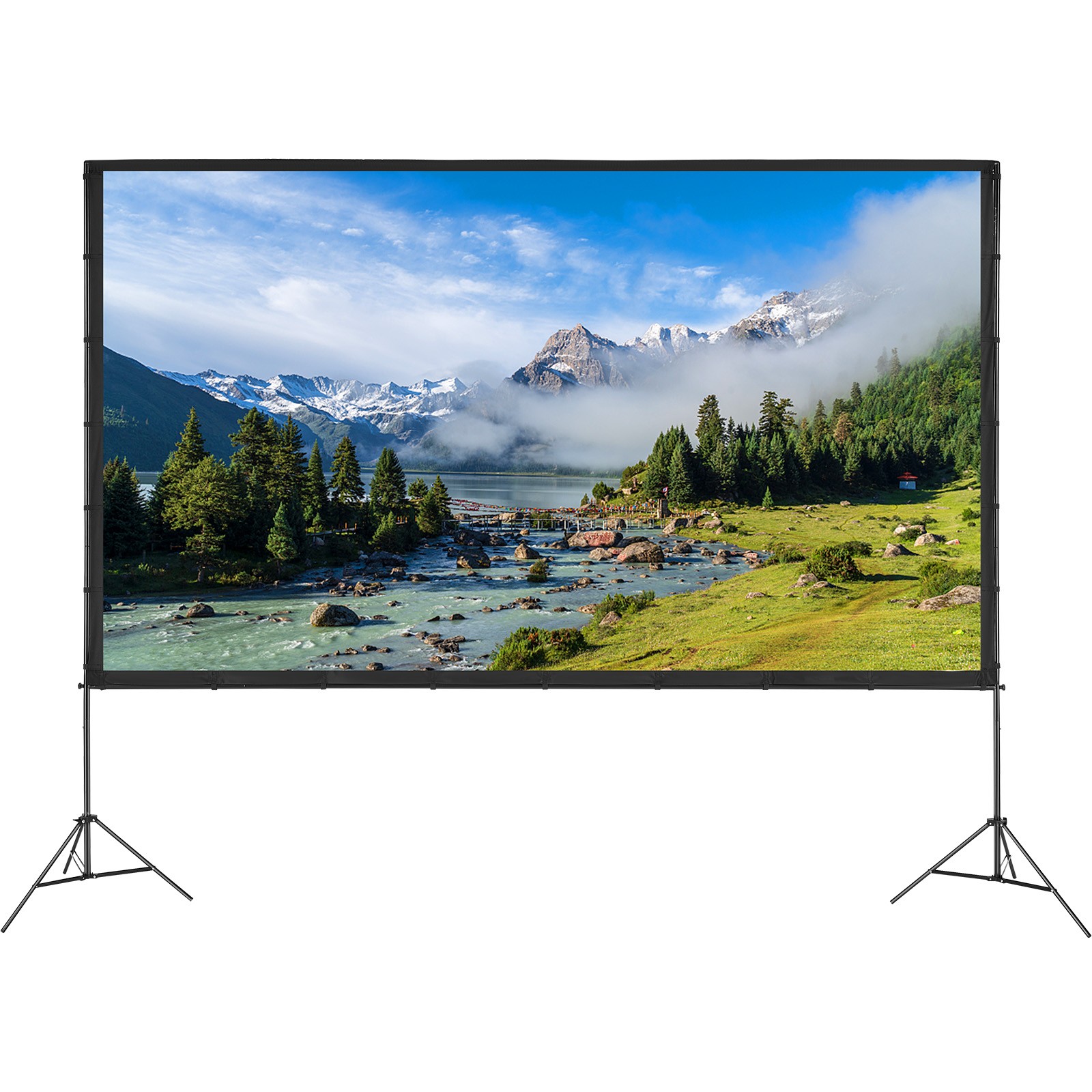 Uimoso Projector Screen with Stand 150 inch 16:9 4K 1080 HD Movie Screen Tripods