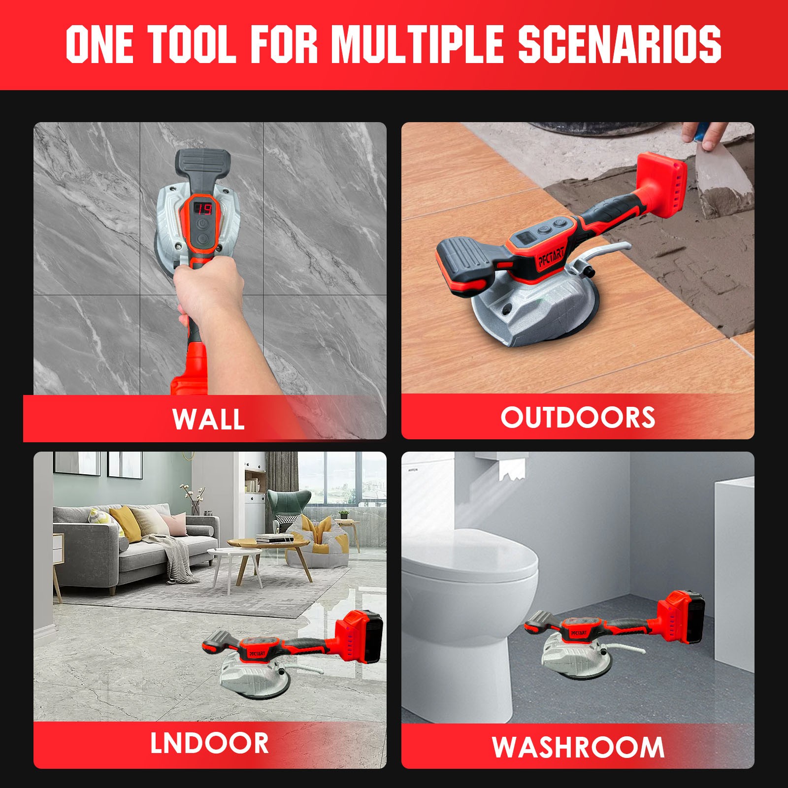 Tile Vibration Tool for MilWauke 18V Battery Adjustable Speed Handheld Tile Tool