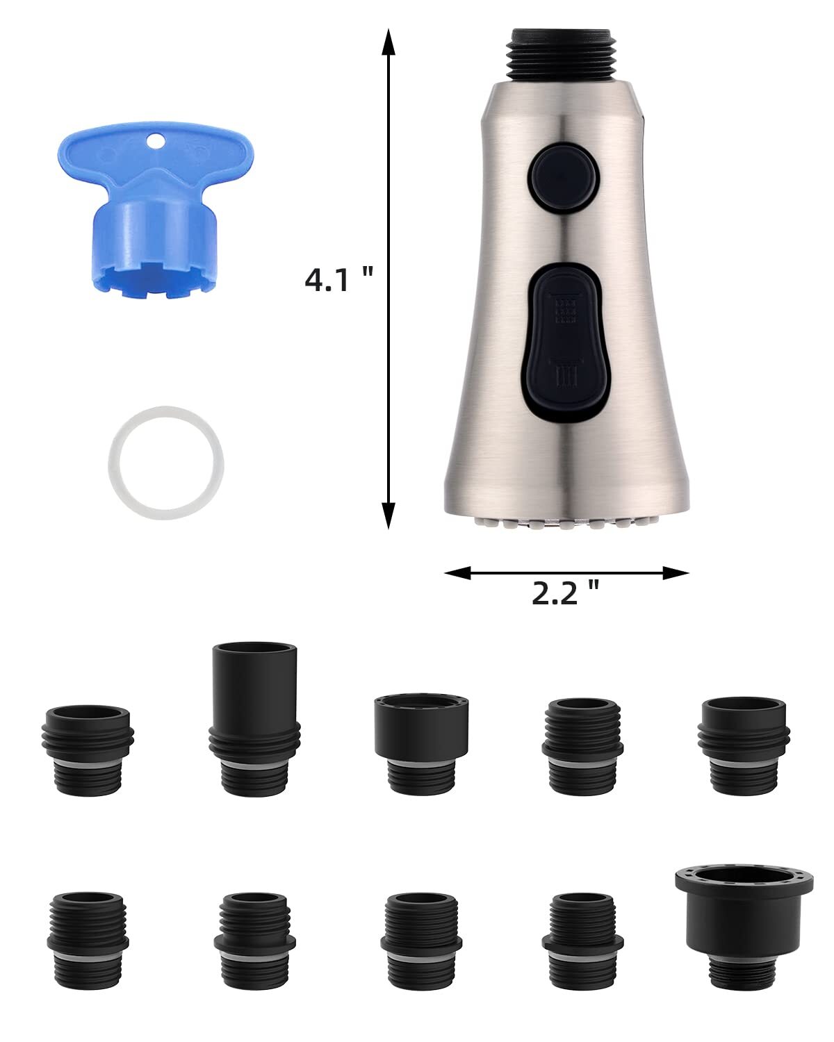 Hibbent Kitchen Faucet Sprayer Head Replacement - Pull Down Faucet Spray Head