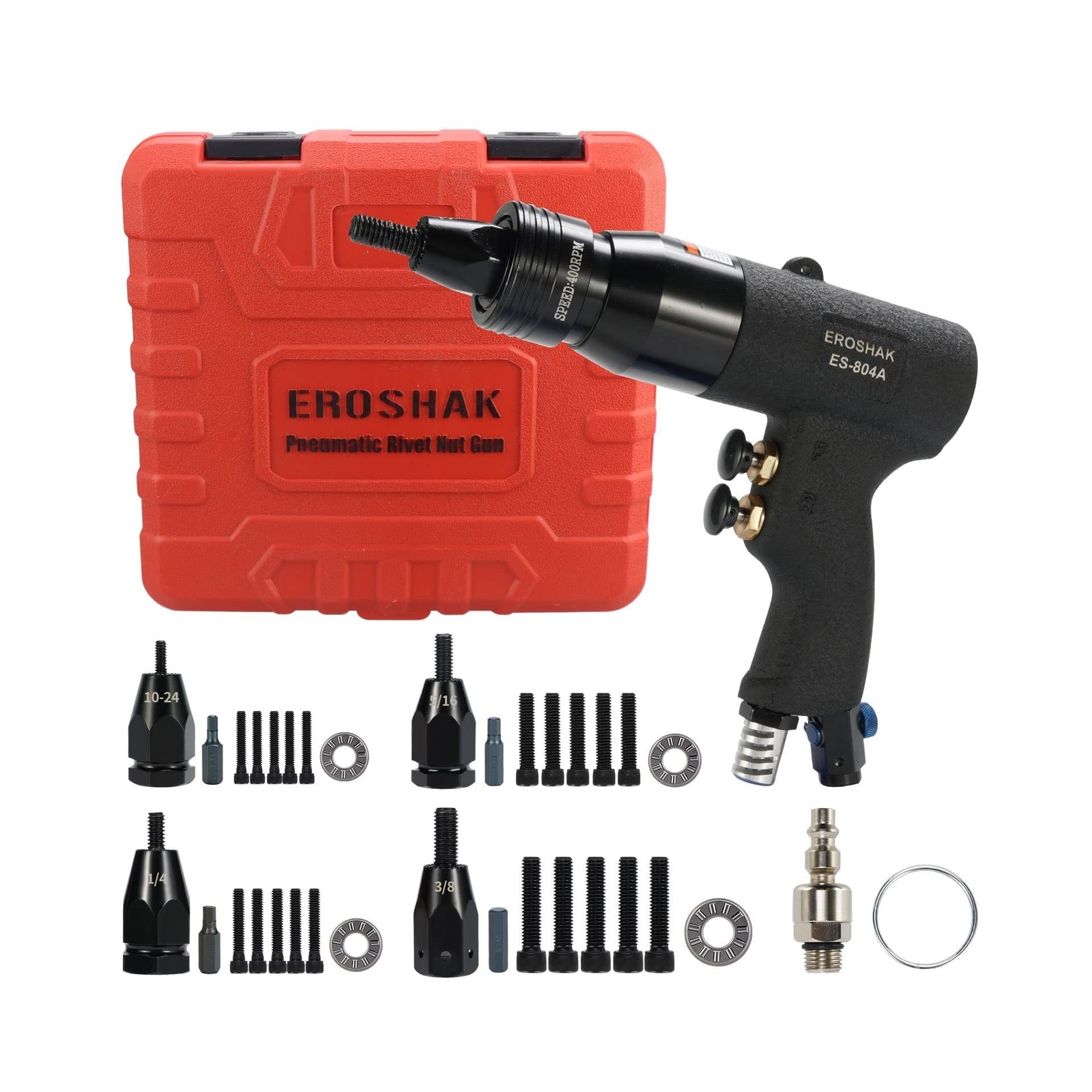 Pneumatic Rivet Nut Gun (10-24 & 1/4 & 5/16 & 3/8) Rivet Nut Pull Setter ...
