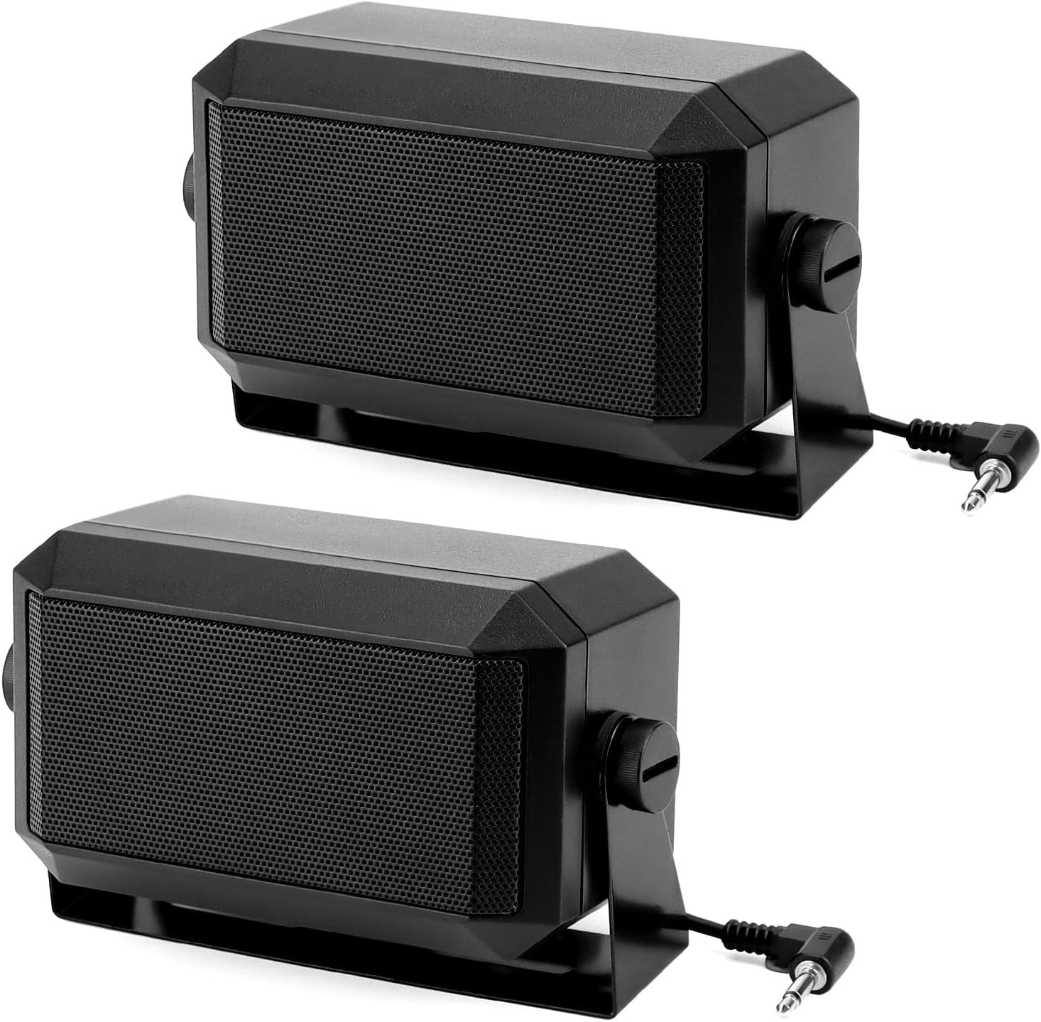 QWORK 5W External Communications Speaker - 2 Pack 8 Ohms with 3.5Mm Plug for Ham