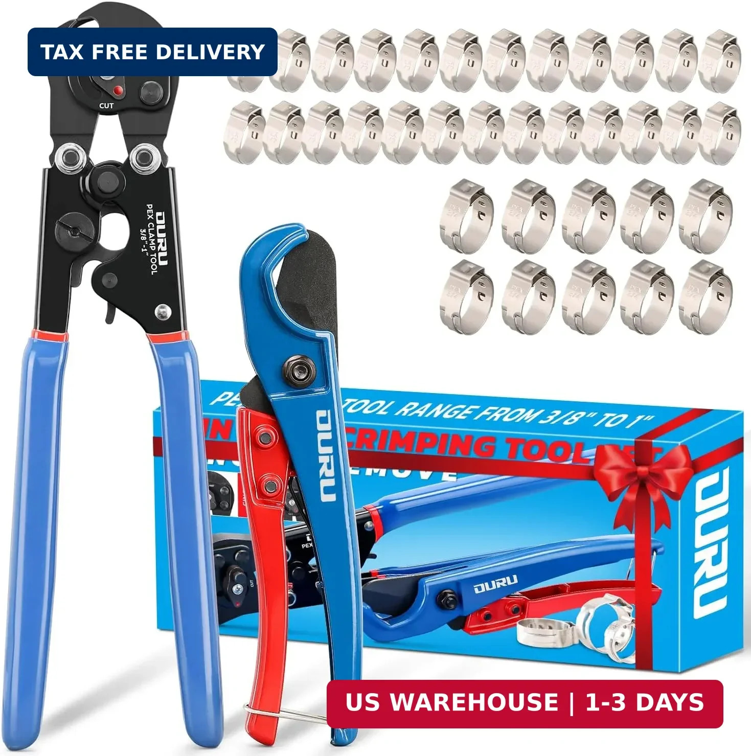2 IN 1 Ratchet Pex Crimping Tool Cinch and Remove Combo Function Pex Pipe C