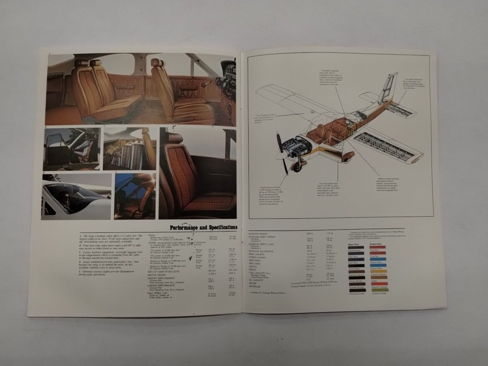 2-Cessna 1977 Commuter, Skyhawk/100, Hawk XP & Cardinal Brochures-Original
