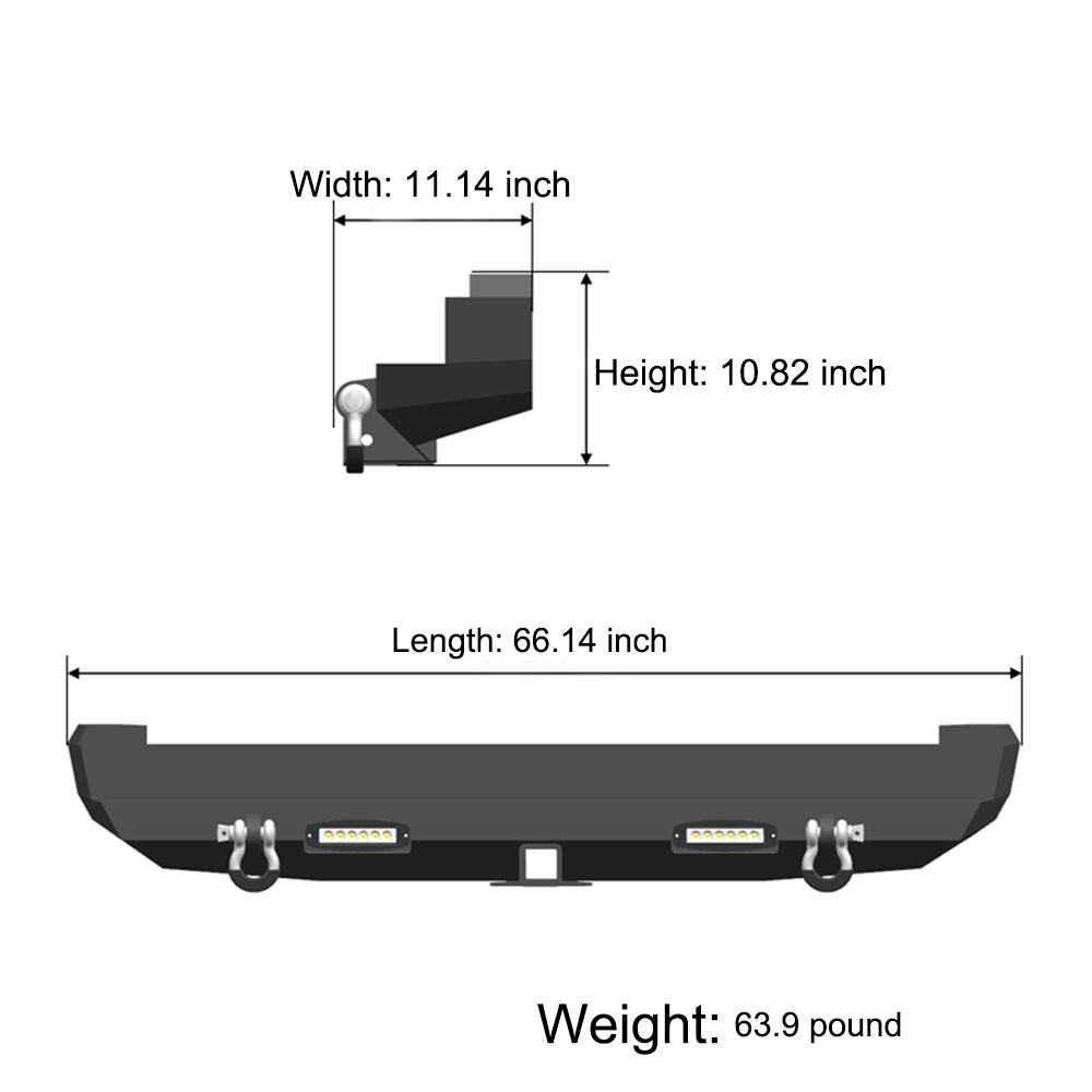 Steel Front or Rear Bumpers w/Winch Plate and Lights For Jeep Cherokee XJ 84-01