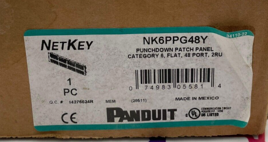 PANDUIT NK6PPG48Y NET KEY PUNCHDOWN PATCH PANEL