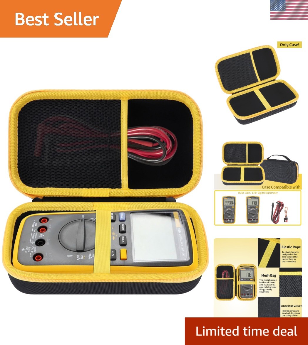 Durable EVA Case for Fluke 15B+ / 17B+ Multimeters - Secure & Stylish Protection