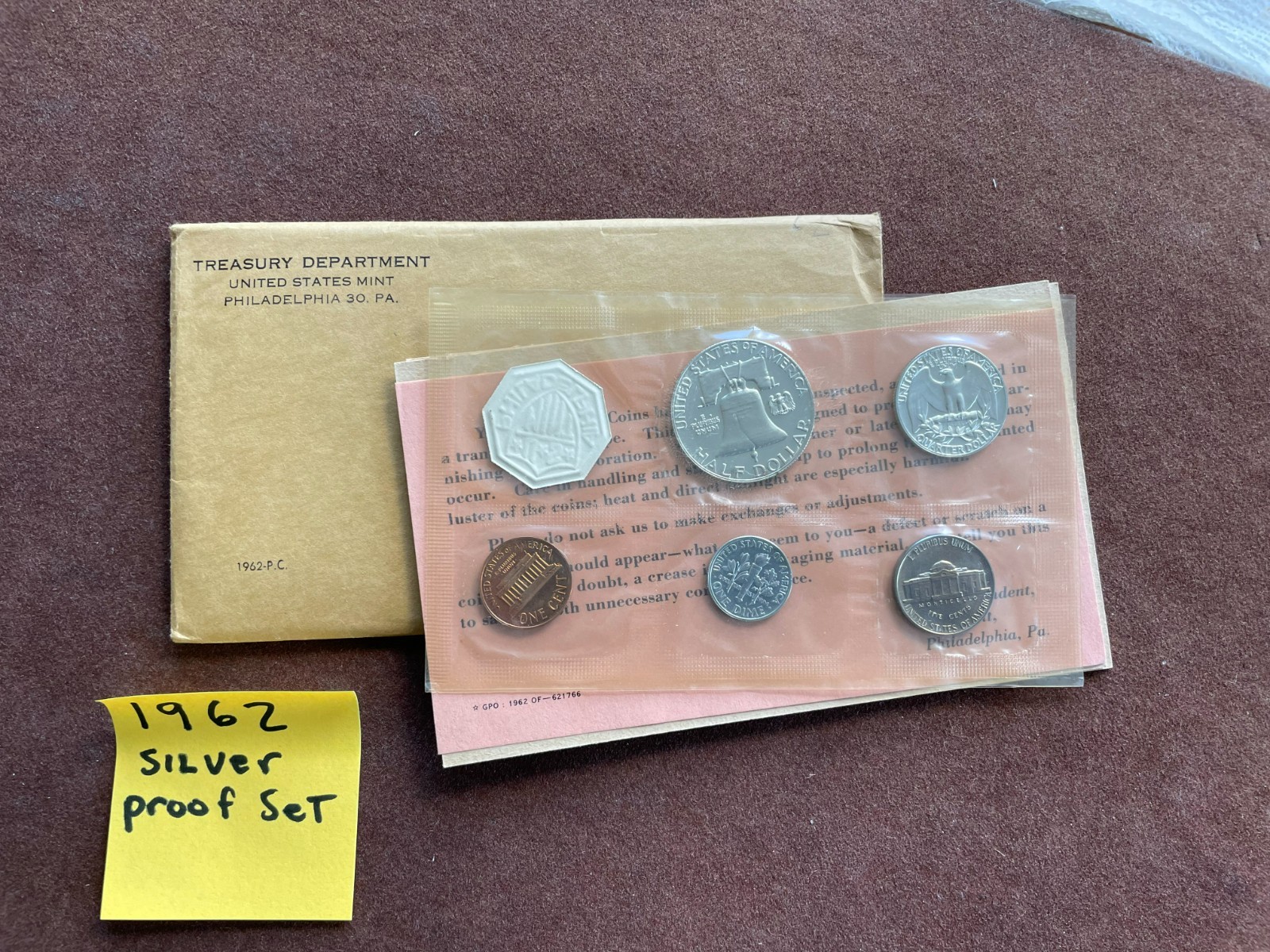 1962 US SILVER PROOF SET COMPLETE