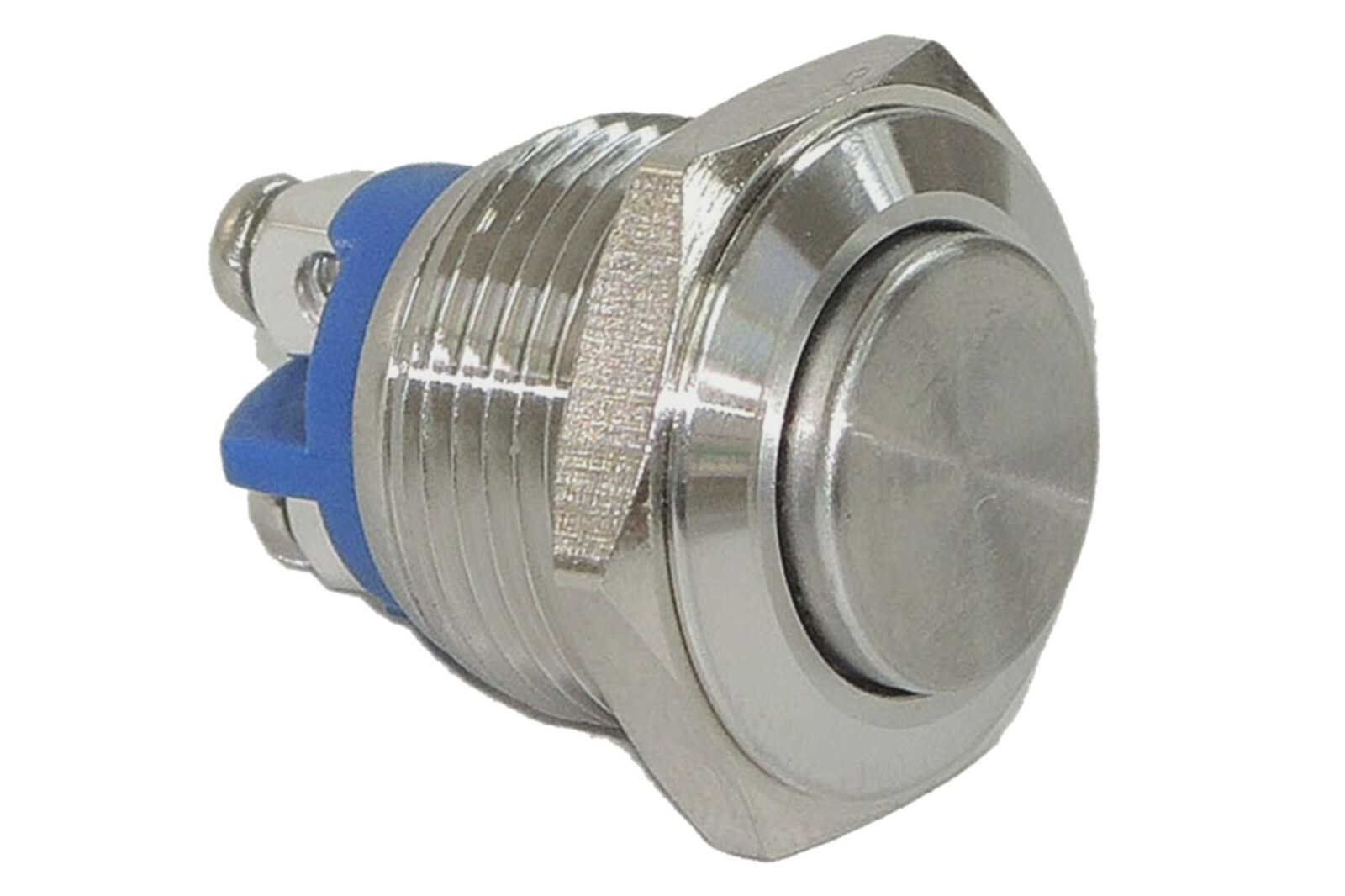 5/8" Silver Flat Momentary Stainless Steel Metal Push Button Switch 16mm 12V