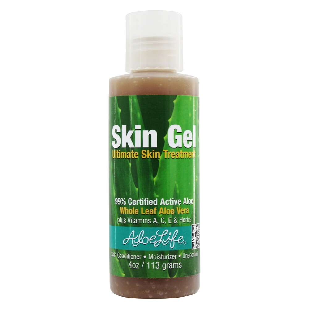 Aloe Life Skin Gel and Herbs, Whole Leaf Aloe Plus A, C, E and Herbs,Unscent,4Oz