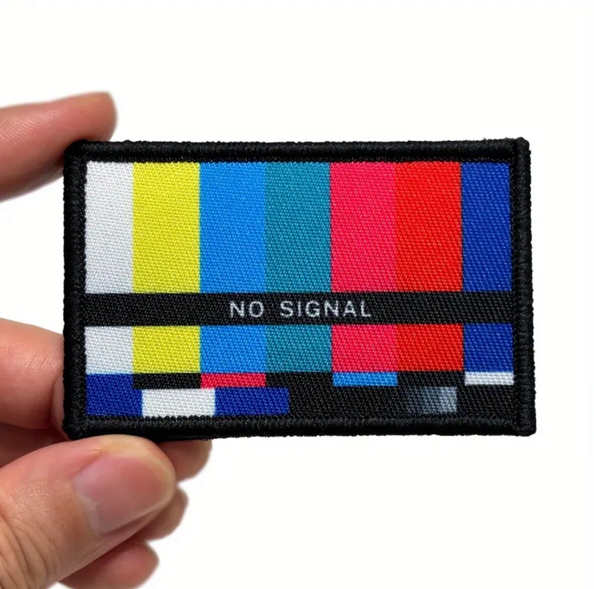 NO SIGNAL Sublimated Morale Patch Hook/Loop LATE NIGHT TV SIGN OFF VIDEO EDIT
