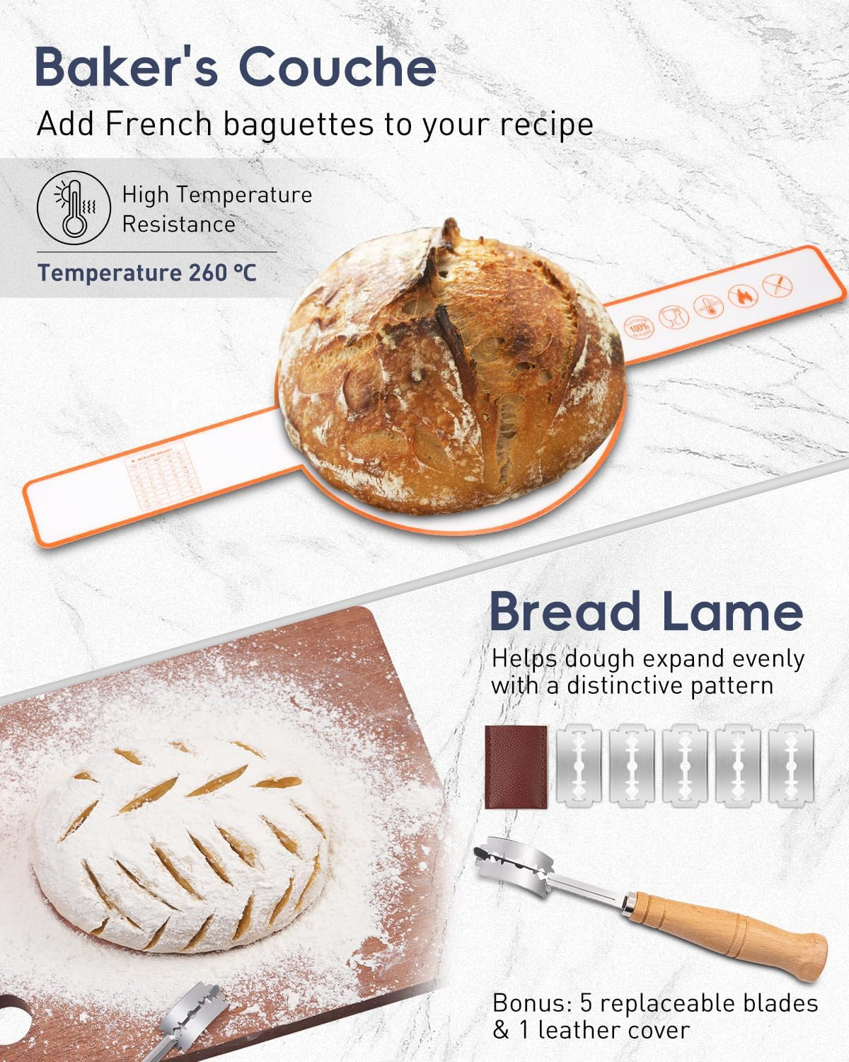 30-Pcs Sourdough Bread Baking Supplies Starter Kit Including 9 Inch Round