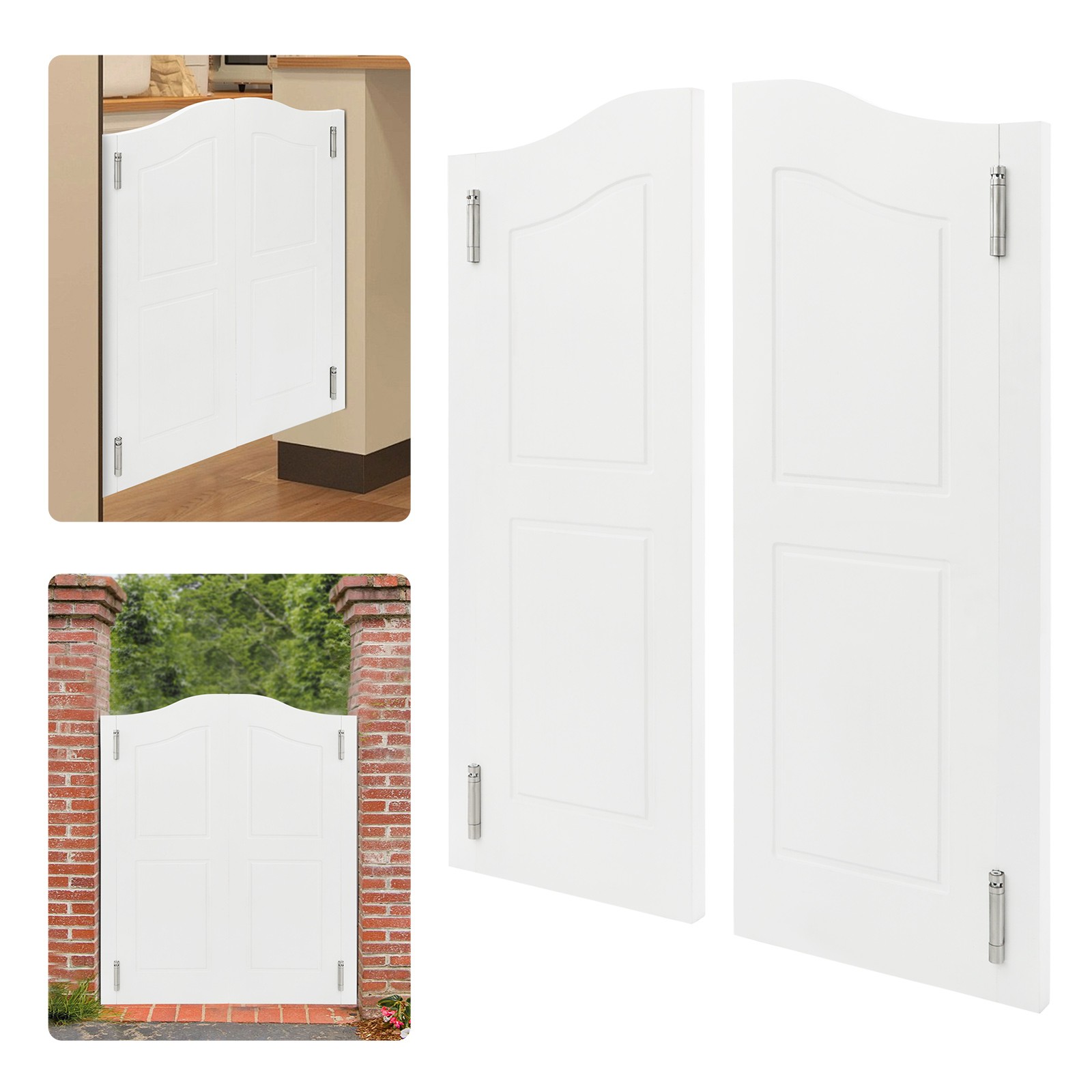 91x107cm Solid Wood Door Partition Door for Shop Entrance Partition White
