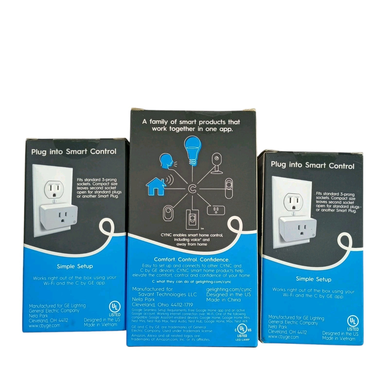 C by GE INDOOR Smart Plug & Lightbulb W/ Smart PLUG Alexa Google ASSISTANT 3pcs.