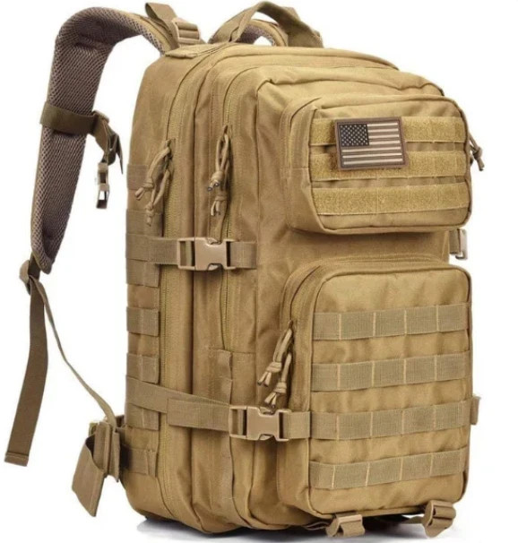 Military Tactical Backpack MOLLE 3Day Assault Pack Rucksack Brown 20" x 17" x 8"