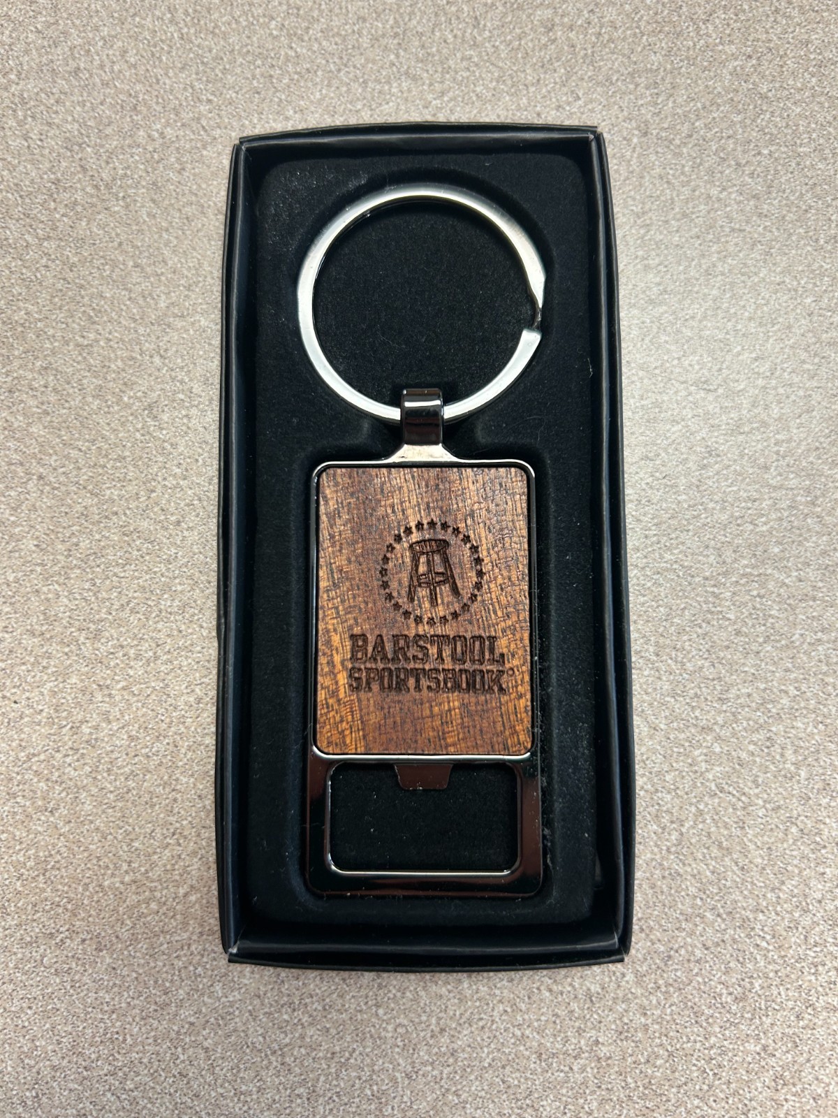 Barstool Sports Bottle Opener Keychain - Wood and Metal - Brand New DAVE PORTNOY