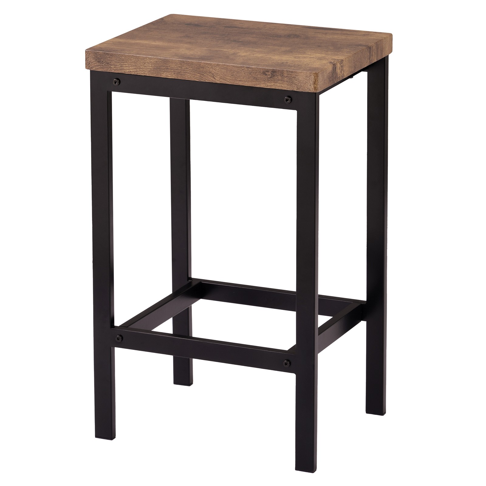 Dining Table Set with 3 Stools Pub Kitchen Set Side Table with Footrest Brown