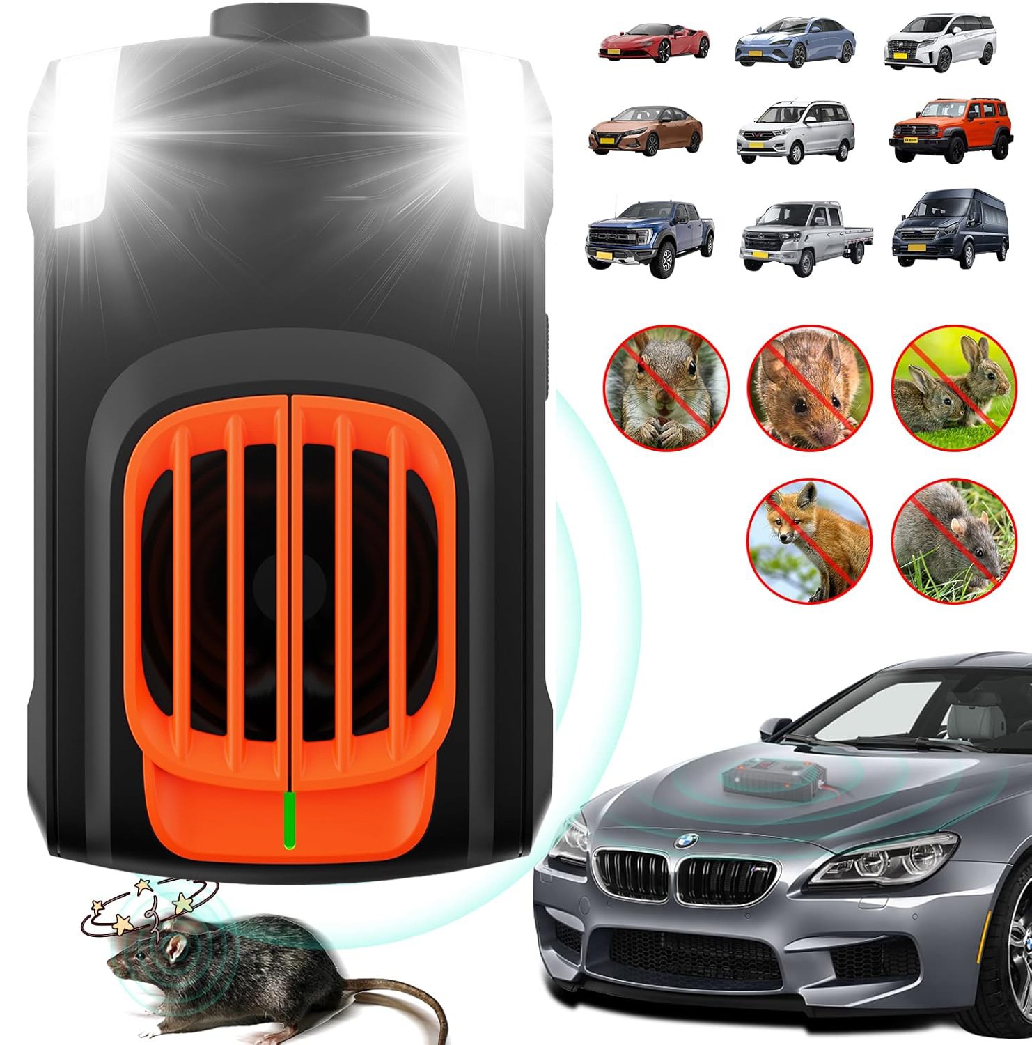 For Car Rat Rodent Deterrent Wire Engine Pest Control Ultrasonic Mouse Repeller
