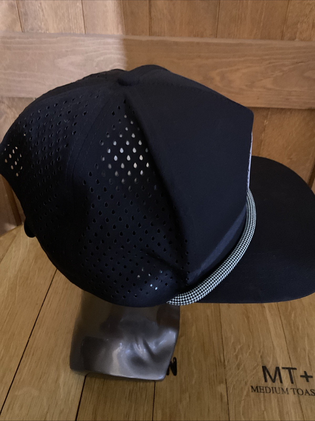 Black Snowman Golf Snapback Performance Hat Cap