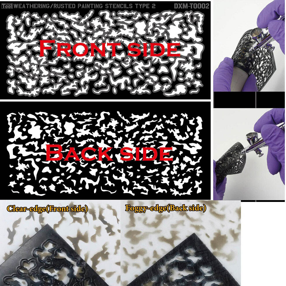 DXM Decals Weathering/Rusted/Rusty Dual Effects Airbrush Stencil #2