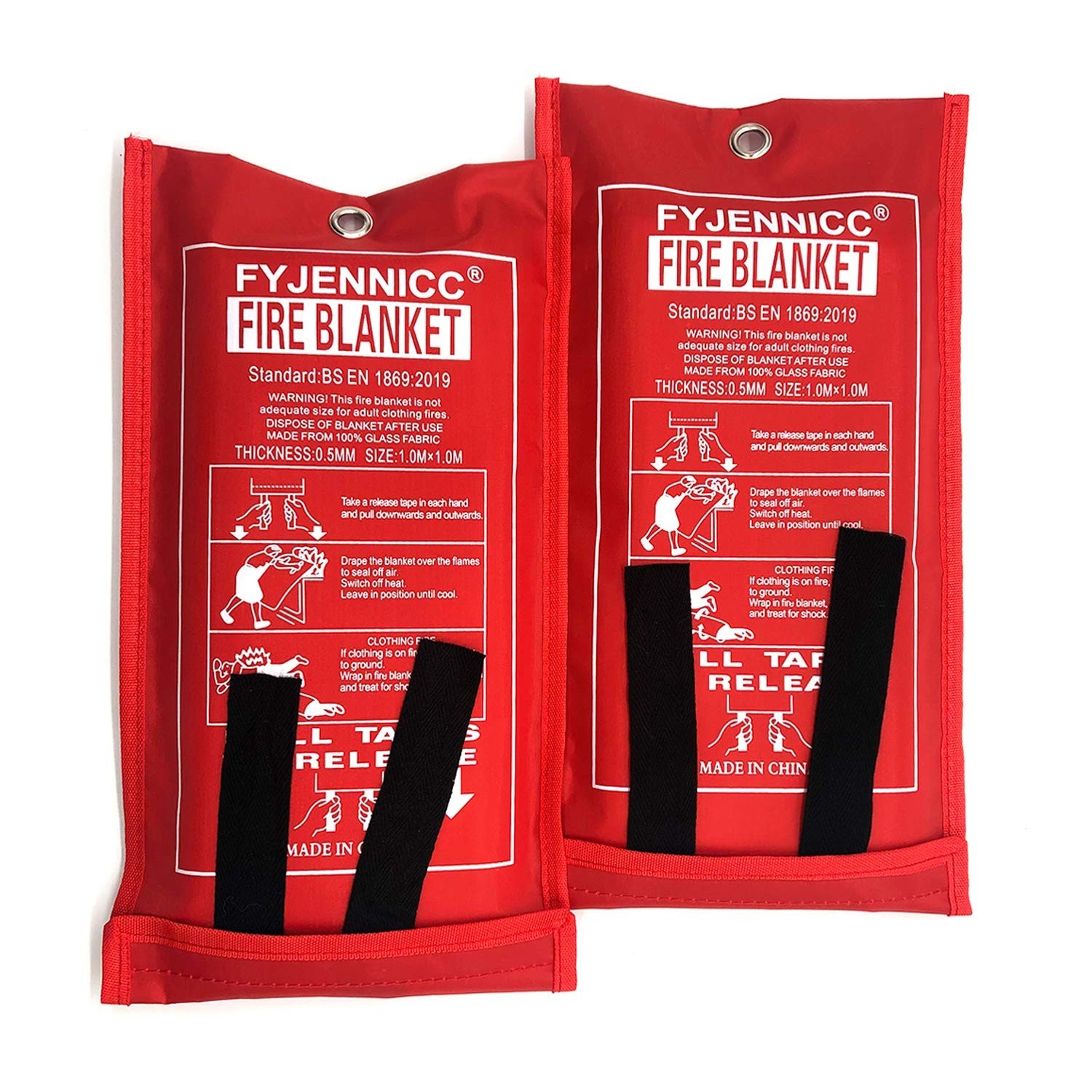 2 PACK 40 x 40 inch Fiberglass Fire Blankets for Home Camping Car BRAND NEW