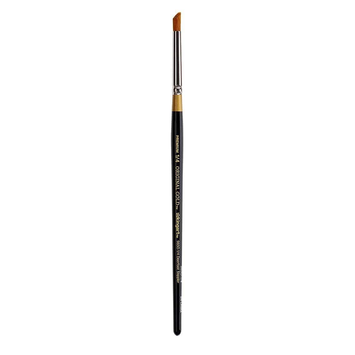KINGART Original 9850 Series,Golden Taklon Deerfoot Stippler,Size 1/4,Black/Gold