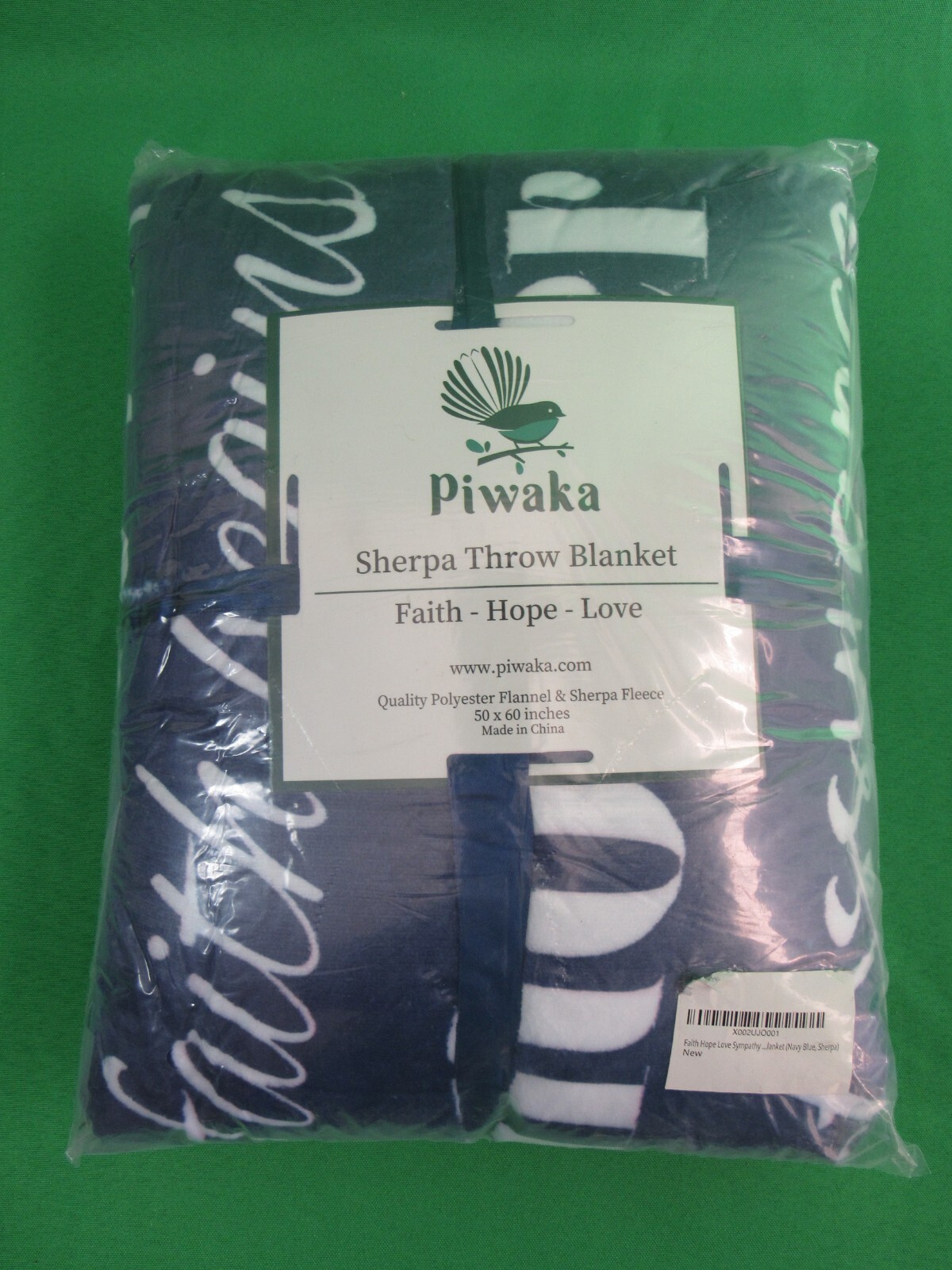 Christian Piwaka Sherpa Throw Blanket Faith-Hope-Love-Sympathy BRAND NEW