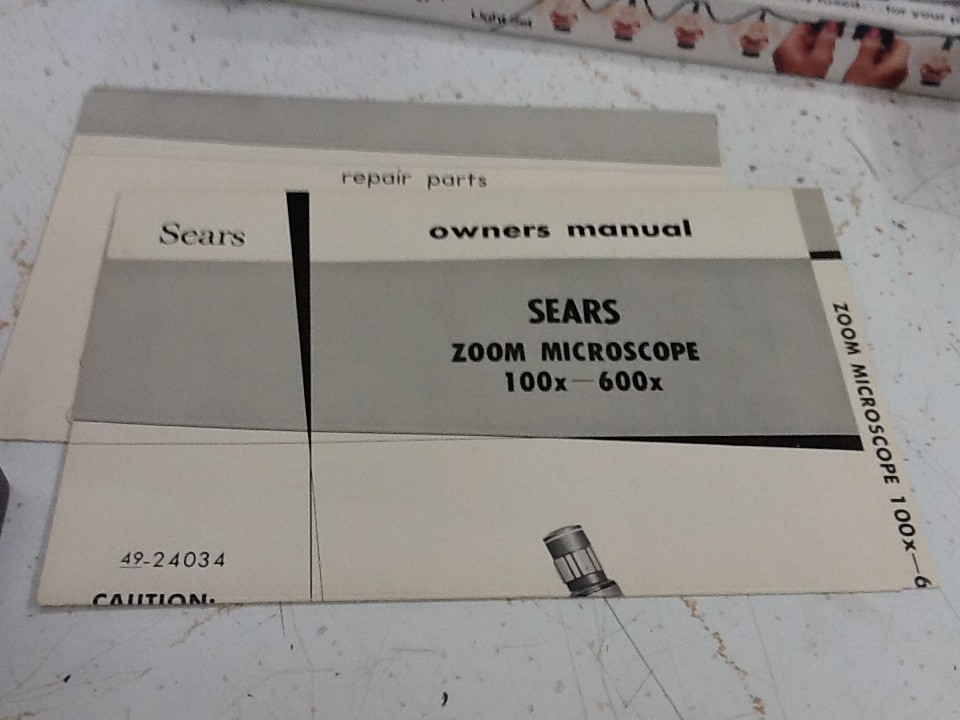 VINTAGE Sears Zoom STUDENT MICROSCOPE PRECISION MADE 100× TO 600×