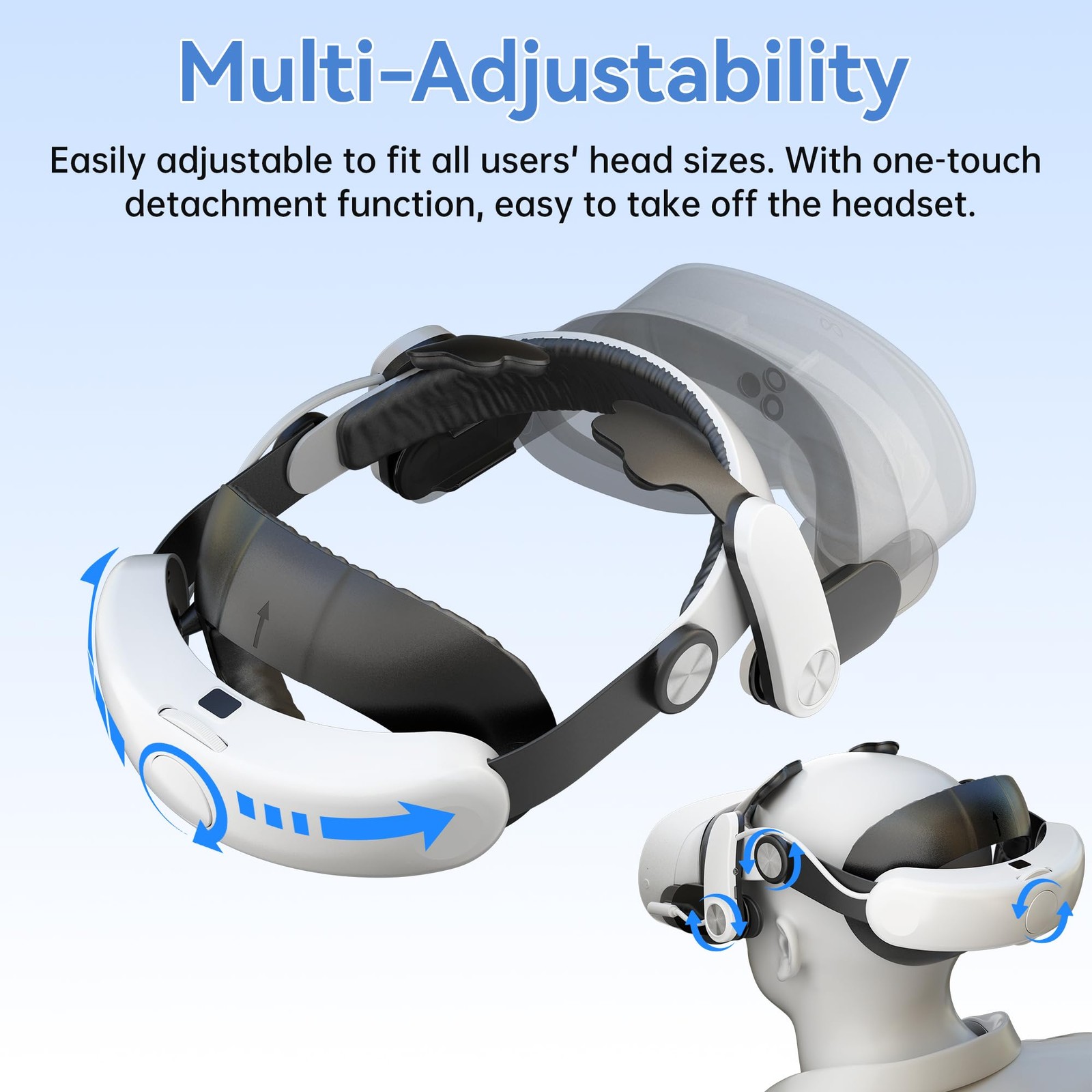 VR Head Strap Compatible with Meta Quest 3/3S ,8000mAh Fast Charging & Audio ...