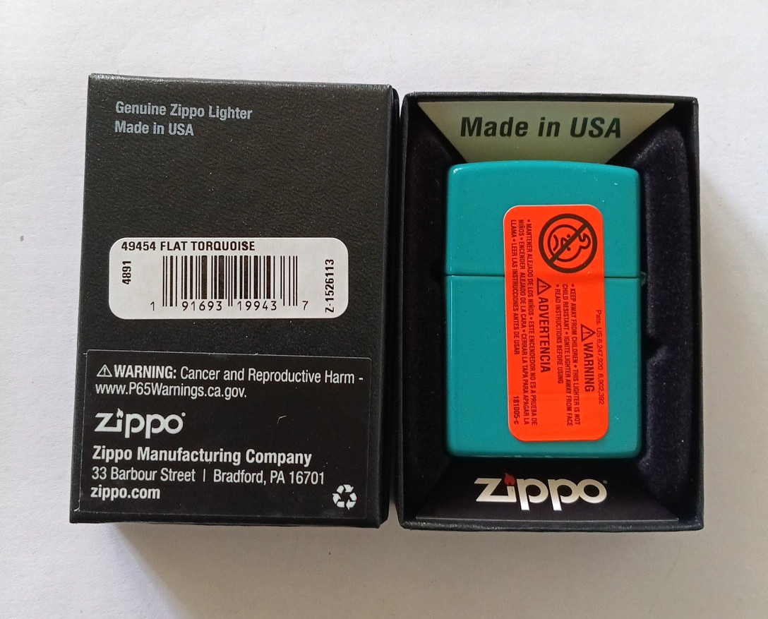 Zippo Lighter Flat Turquoise 49454/#18