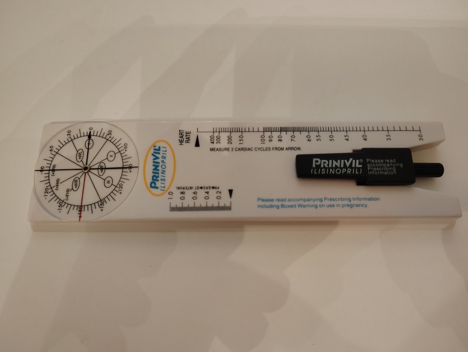 Rare Prinivil promotional ECG Ruler distributed by pharmaceutical reps