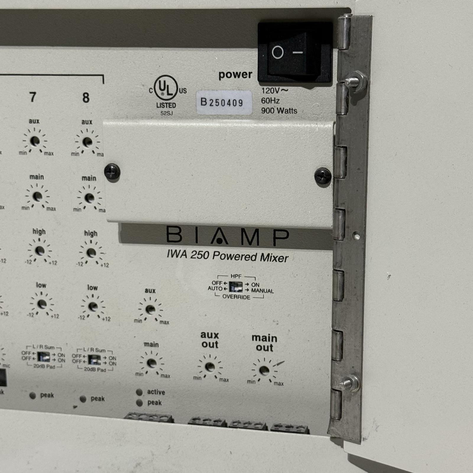 BIAMP IWA-250 Wall Mounted Powered Mixer Amplifier