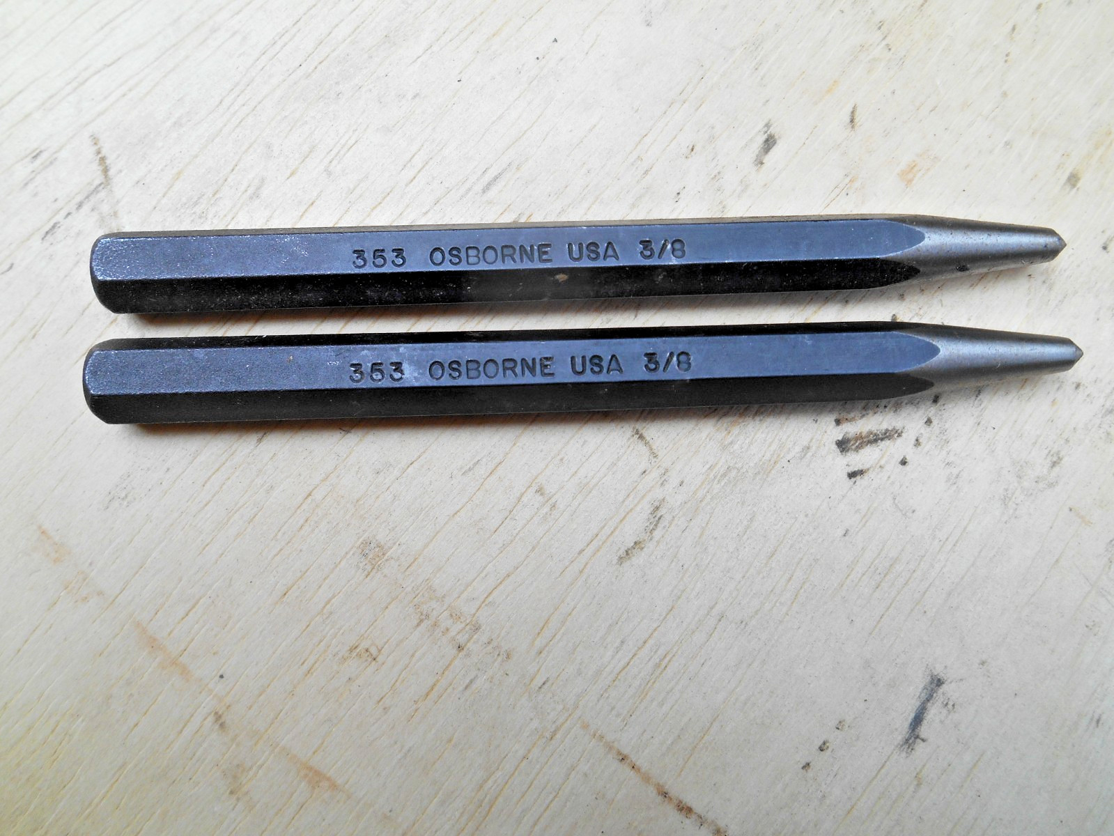 C.S. Osborne 3/8" Center Punch #353-3/8 Made In USA , LOT OF 2
