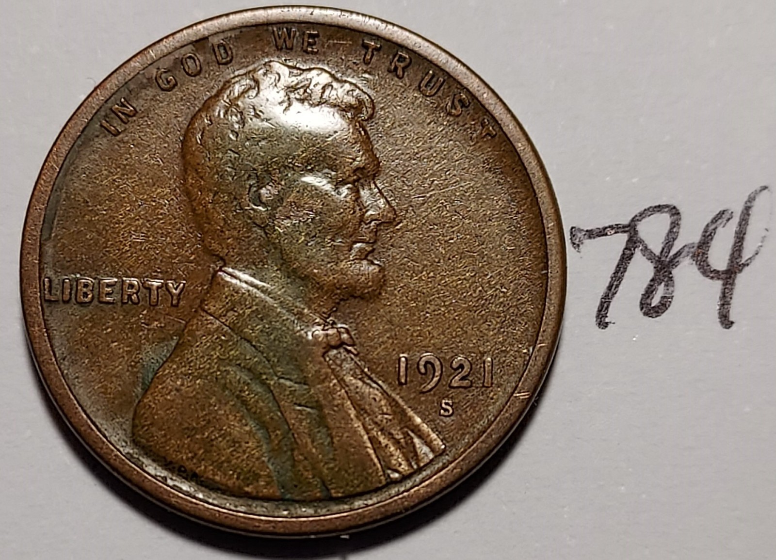 1921-S Lincoln Wheat Cent  FINE - VERY FINE #784