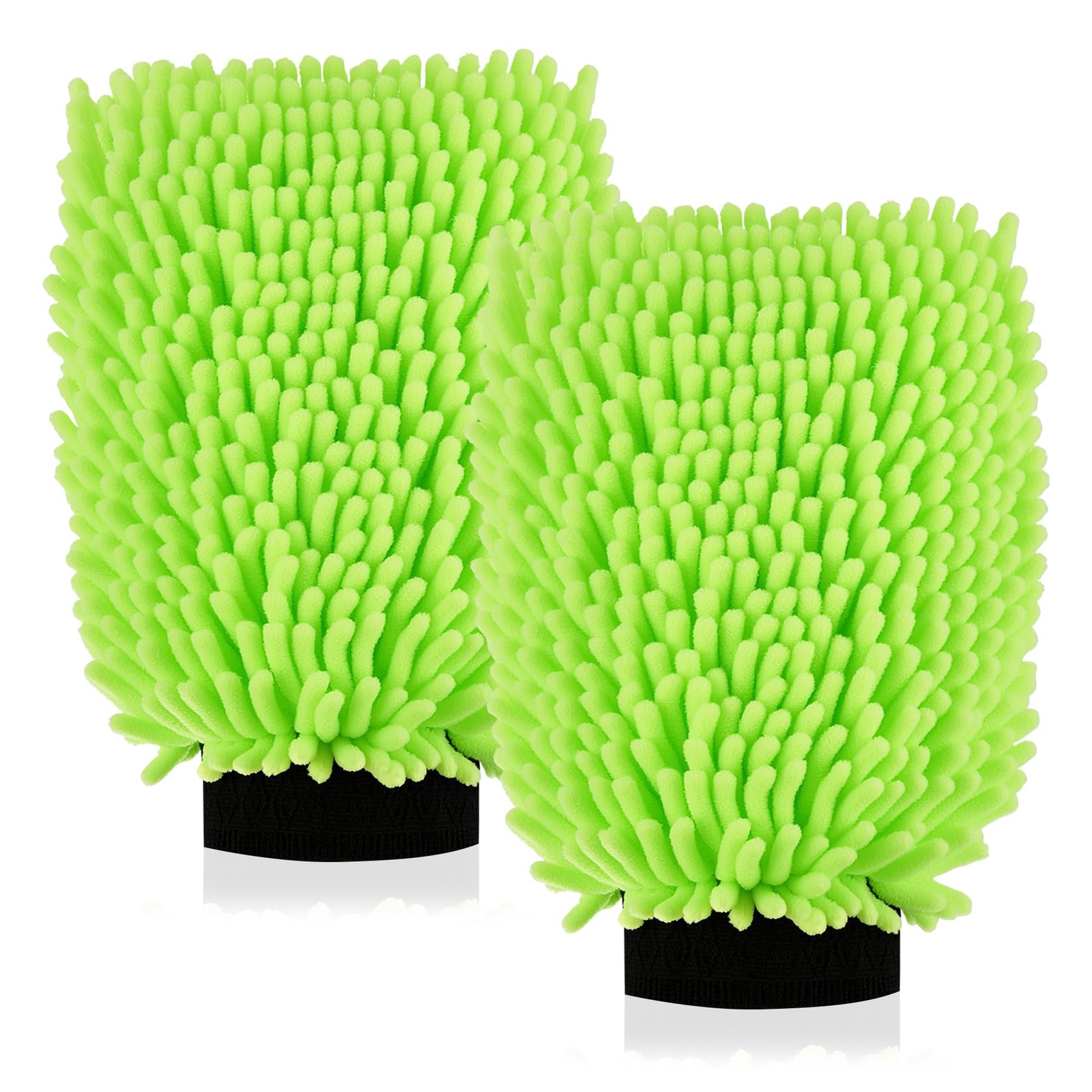 Premium Microfiber Car Wash Mitts, 2 Pack Scratch-Free Wash Mitts, Ultra-Soft...