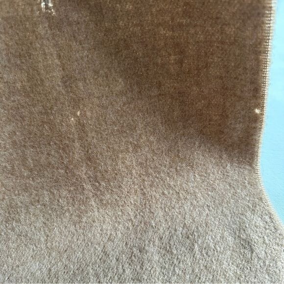 Christian Dior Unisex Wool Fringe Scarf Camel Brown Classic Old Money Luxury