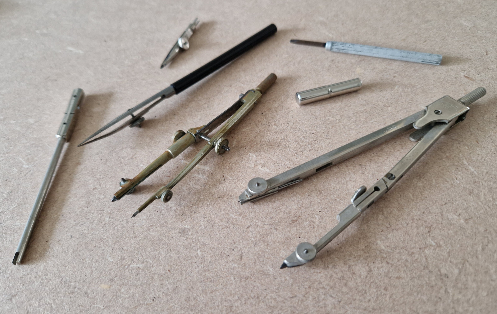 Vintage Architectural Technical Draughtsman Drawing Instrument Set in Case
