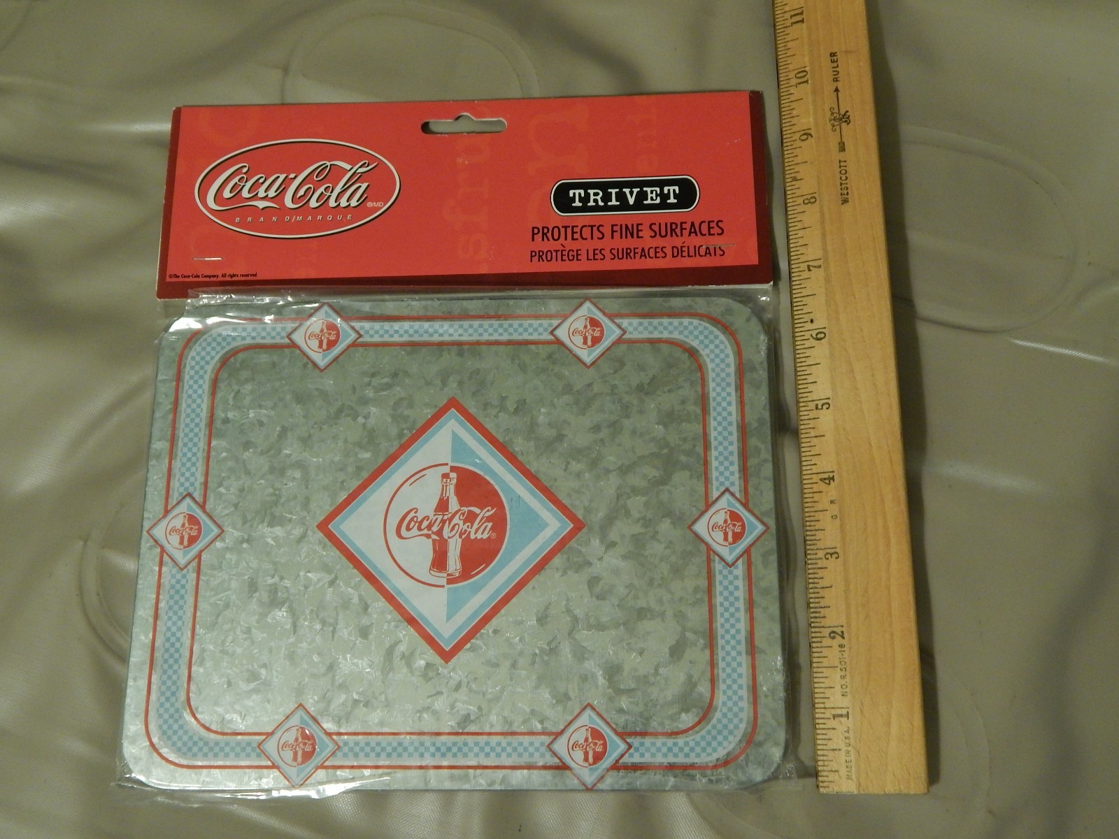 Coca-Cola Brand ~TRIVET~ Galvanized Metal Appearance *NEW_NIP* 2001 Ltd Promo